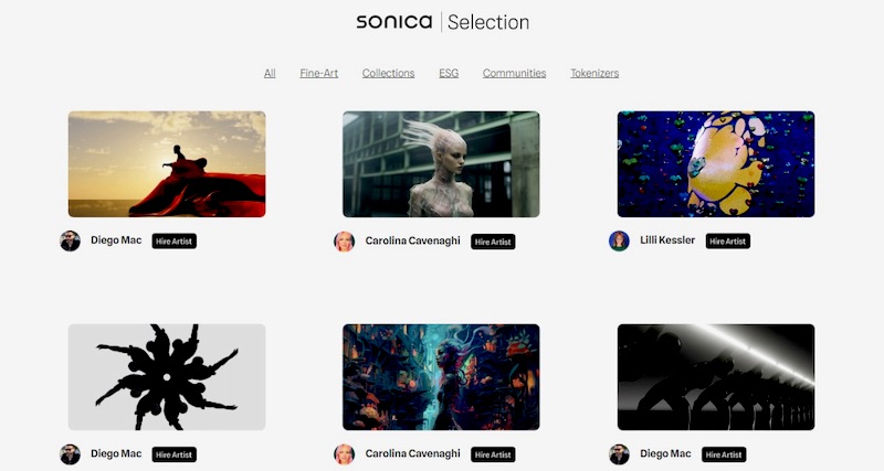 Iniciativa da Sonica, que fornece infraestrutura para geração de NFTs e tokens, permite que empresas e marcas criem "coleções digitas" de suas produções.